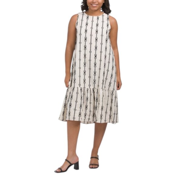 LE RAGAZZE Made In Italy Crochet Ruffle Hem Dress - Picture 1 of 3